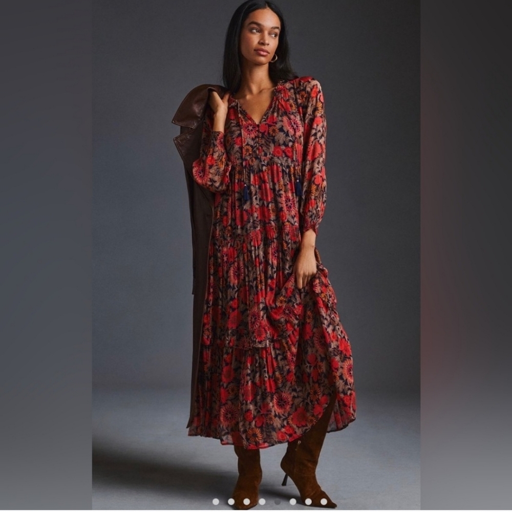 Anthropologie Marais Chiffon Dress - Small Petite